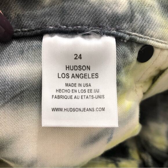 Hudson Holly High Rise Cropped Bootcut Jeans in Electric Citron 24 NWT - Picture 7 of 9